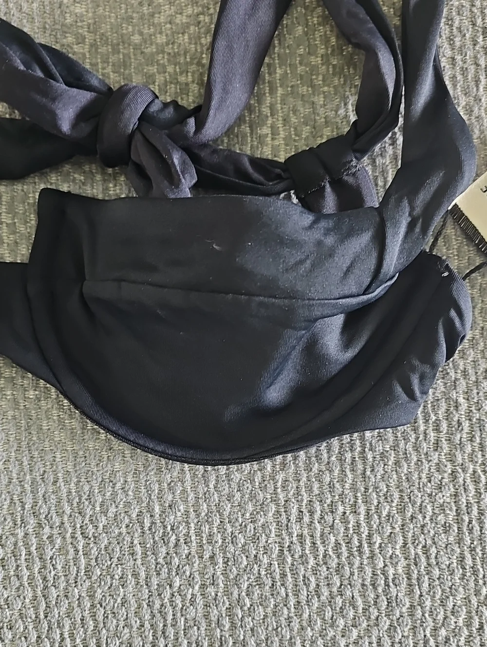 Black Underwire Scoop Bikini Top Women Swim